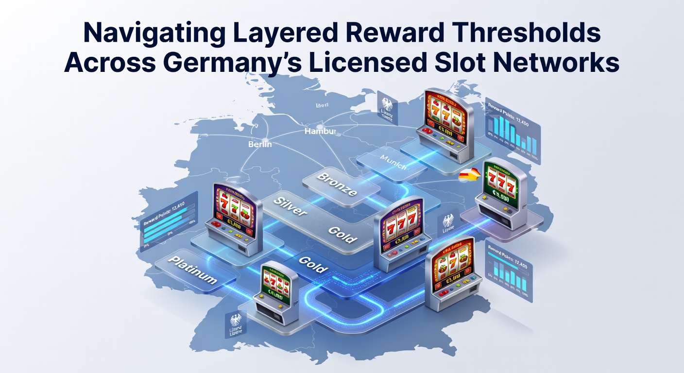 Illustration gestaffelter Belohnungsschwellen in regulierten deutschen Slot-Netzwerken