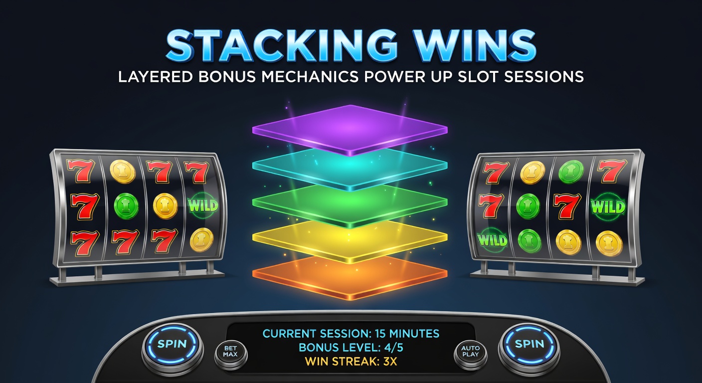 Nahaufnahme eines Slot-Bildschirms mit sich aufbauenden Bonus-Schichten und explodierenden Multiplikatoren während einer intensiven Session