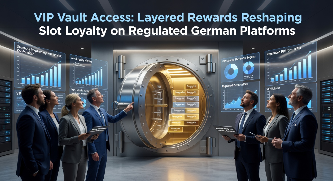 Ein stilisiertes digitales Tresor mit goldenen Schlüsseln und Slot-Symbolen, die aus dem Vault strömen, symbolisiert exklusive VIP-Belohnungen auf Casino-Plattformen